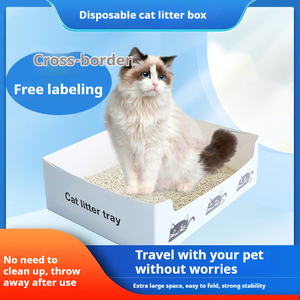 Bac à litière pliable confortable et spacieux pour chat, jetable, montable en voiture, voyage rapide, accessoire pratique en gros - Product Image 2