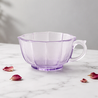 ArtFamily – Gobelet en verre moulé à la cire perdue, fait main, art personnalisé, décoration de luxe pour la maison, présentoir de table élégant, cadeau, service à thé, Jiangsu