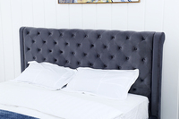 Wills oon Modern Double Storage Osmanisches King/Queen-Size-Plüsch-Samtbett mit Massivholz rahmen Weiches, bequemes Polster bett