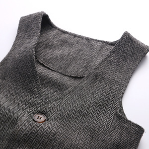 Vêtements pour tout-petits, vêtements pour enfants, ensembles formels pour bébés garçons avec gilet noir de Chine - Product Image 5