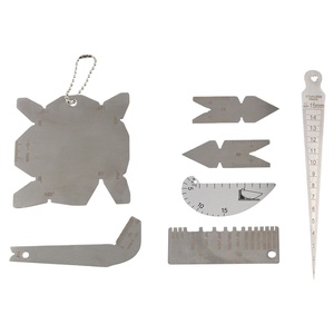 Juego de 7 piezas de medidores de inspección de soldadura de acero inoxidable, kit de medición de costuras de soldadura, ranuras, coronas, regla ulnar y plantilla de medición de ángulos - Product Image 1
