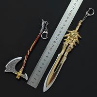 God of War 5 Game Kratos God Chaos Blade Model Logam Olympus Excalibur Gantungan Kunci Senjata Mini