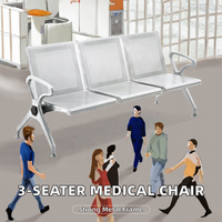 Banc d'attente médical 3 places en aluminium pour hôpital, école, centre commercial, clinique, aéroport