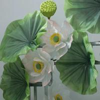 Nouvelle Arrivée Décoration de Lotus en Organza Moderne Chinoise Romantique Simple, Taille et Couleur Personnalisables, Artificielle Détachable pour Mariage