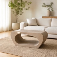 Table basse Red Rock à base ouverte, design organique creux, pour salon, maison, en MDF