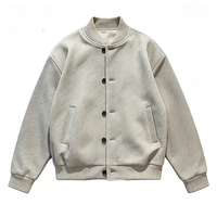 Blousons Bomber Amples pour Hommes Automne – Boutonnés, Couleur Unie, Décontractés, Chauds, Coupe-Vent, Respirants, Tendance Haut de Gamme en Polyester/Coton