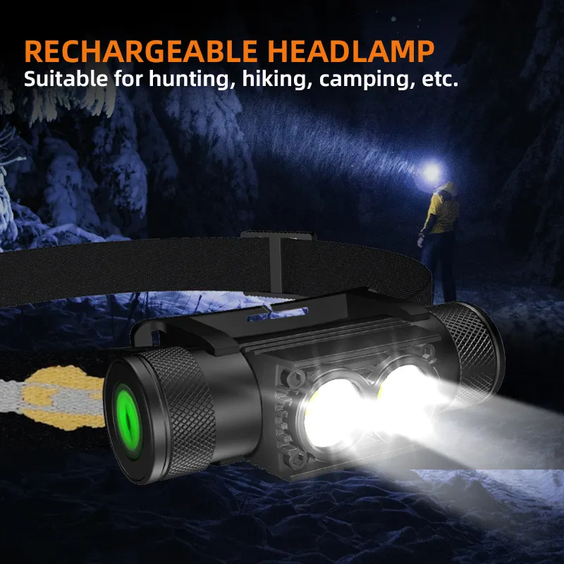 Factory New Arrival High Quality Aluminum Alloy Rechargeable Powerful Waterproof Headlamp Flashlight LED Headtorch