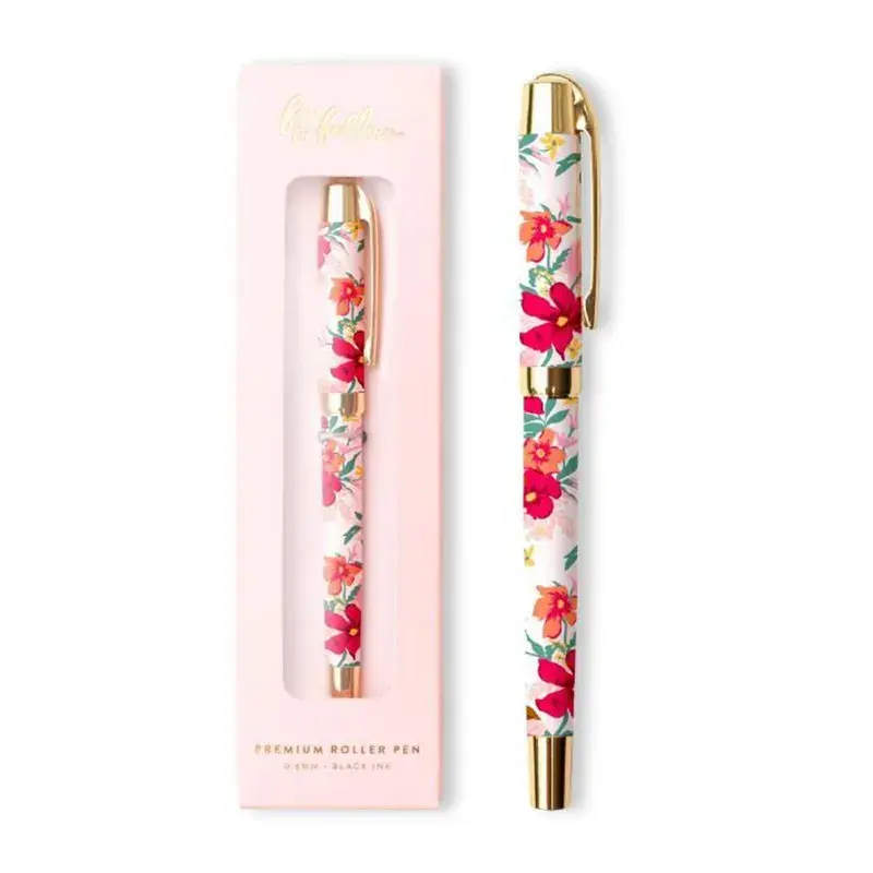 Werbe geschenk Custom Flower Design Pen Wärme übertragung Blumen druck Metallkugel schreiber