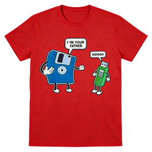 T-shirt in cotone oversize con stampa USB a forma di floppy disk e scritta 'I Am Your Father', divertente, retrò, geek, umoristica, parodia, regalo, manica corta, streetwear, casual - Product Image 1