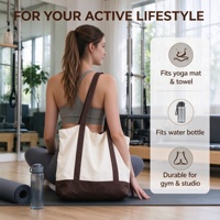 Sac fourre-tout en toile de coton écologique, impression personnalisée, texte Pilates, grande capacité, sac de sport réutilisable, 6oz-16oz en option