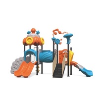 Grand ensemble d'équipements de jeu pour enfants en plastique et acier pour l'extérieur, idéal pour les parcs de loisirs et les aires de jeux commerciales