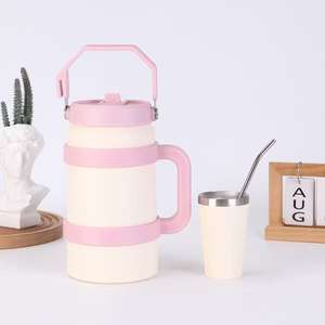 Tasse thermos double paroi en acier inoxydable 304 double couche Bouilloire d'extérieur portable de grande capacité Valeur de couleur élevée - Product Image 5