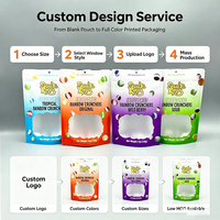 Sachet Doypack Personnalisé Imprimé avec Fenêtre Transparente, Fermeture Zip Refermable, Emballage Alimentaire, Sachet Plastique avec Trou de Suspension pour Snacks et Bonbons