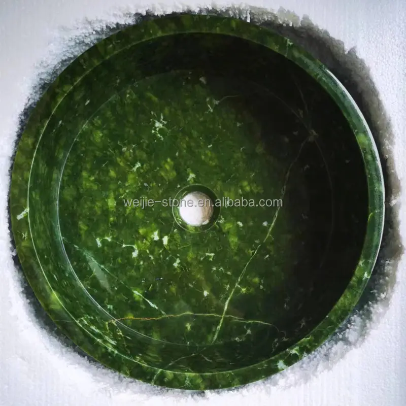 자연적인 돌 밝은 녹색 대리석 목욕탕 물동이 중국에서 제일 판매 돌 Lavabo