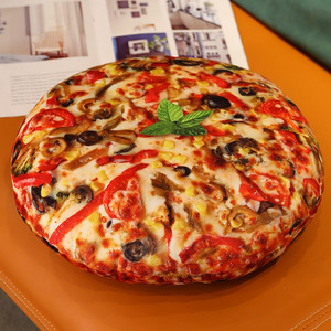 Nouveauté, coussin rond géant en 3D pour <span class=keywords><strong>pizza</strong></span>, oreiller en peluche pour décoration de canapé, en forme de <span class=keywords><strong>pizza</strong></span>, poupée en peluche - Product Image 3
