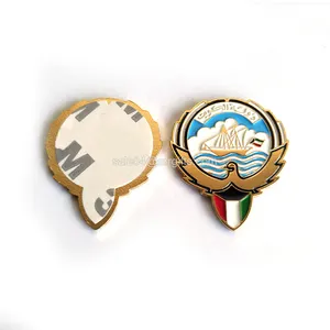 Großhandel Abzeichen Kuwait Logo Wappen Brosche Weiche Emaille Custom Pin Abzeichen