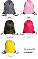 Sacs pliables en polyester recyclé 210D avec cordon de serrage et bandoulière, impression sérigraphique, matériau Ripstop, logo personnalisé