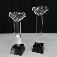 Trophée en cristal personnalisé avec base noire - Prix du partenariat professionnel pour la coopération commerciale et la finalisation des affaires MH-J082