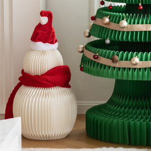 Pupazzo di Neve Natalizio Ihpaper Pieghevole e Facile da Assemblare, Decorazione Ecologica in Carta Kraft da 60 a 90 cm per Casa e Natale - Product Image 5