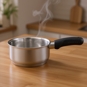 <b>Saucepan</b> 1.0L Stainless Steel With Black Handle For Cooking And Heating - Product Image 3