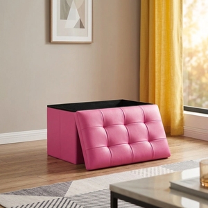 Chengjun 76*38*38cm Banc de rangement pliant carré moderne en tissu, <span class=keywords><strong>coffre</strong></span> de rangement, repose-pieds pour chambre et salon - Product Image 1