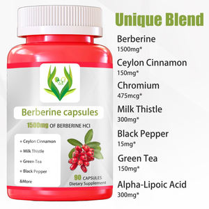 Complejo Premium de Berberina, Cápsulas de Berberina con Canela y Cardo Mariano, Apoyo para el Azúcar en la Sangre, Salud Metabólica, Cápsulas de Apoyo a la Glucosa - Product Image 3