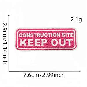 Parche Bordado NODA Estilo Semáforo Rosa, Vehículo de Ingeniería, Stop Go, para Decoración de Bolsas de Tela - Product Image 2