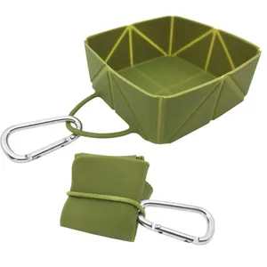 Benutzer definiertes Logo Faltbare Silikon-Hundefutter-Trinkschalen in Lebensmittel qualität Easy Carry Travel Colla psible Dog Bowl