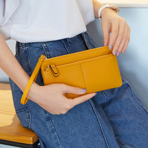 Trendy RFID Supporto di Carta Delle Donne della chiusura lampo Della Borsa Della Moneta di Modo dell'unità di elaborazione Del Telefono Delle Cellule del cuoio bifold signore frizione portafogli - Product Image 2