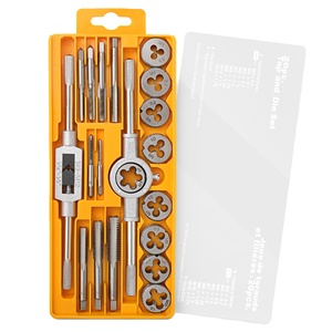 20-Piece Metric Tap and Die <b>Set</b> M3 to M12 <b>Hand</b> Threading <b>Tools</b> with Adjustable Handle for Metal Working - Product Image 1