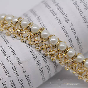 ริบบิ้นลูกปัดผ้าไหมสีทองกว้าง 1.5 ซม. สำหรับตกแต่งเสื้อผ้าและเครื่องประดับฮั่นฝู - Product Image 4