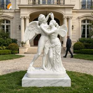 Statue de <span class=keywords><strong>Psyche</strong></span> <span class=keywords><strong>et</strong></span> de <span class=keywords><strong>Cupidon</strong></span> grandeur nature en marbre, sculpture décorative antique en pierre naturelle pour amoureux, à vendre - Product Image 1