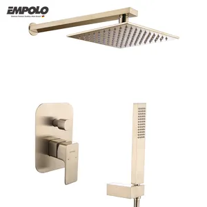 Fırça altın banyo duş musluklar seti 3-Way tek kolu musluk bataryası banyo duş