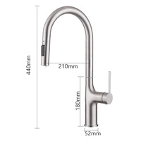 Robinet de cuisine en acier inoxydable 304 de style nouveau, monté sur le plan de travail