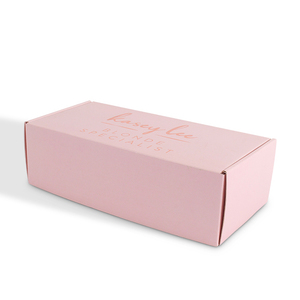 Caja de Embalaje de Cartón Corrugado <span class=keywords><strong>Rosa</strong></span> Personalizada al por Mayor para Envío de Ropa con Estampado en Dorado - Product Image 5