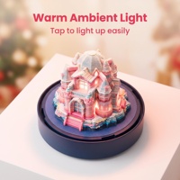 Charmante veilleuse LED 3D en papier découpé en forme de château, cadeau romantique pour festival, décoration de bureau, emballage personnalisé disponible
