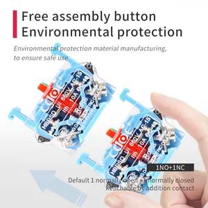 Control Button LA38 Series Waterproof IP65 Push Button Switch 22mm 1 Normally Open And 1 Normally Close