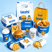 Boîte à frites en papier écologique jetable, emballage alimentaire personnalisé, boîtes à ailes de poulet, boîtes à hamburgers, boîte à emporter pour la restauration rapide