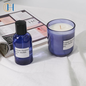 C & H Récipient en verre personnalisé en cire de soja, <span class=keywords><strong>bougie</strong></span> parfumée de longue durée au design unique avec emballage - Product Image 4