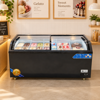 Congélateur combiné pour épicerie, 2 portes, température unique, contrôle numérique, vitrine de présentation pour aliments surgelés, pour stockage frigorifique