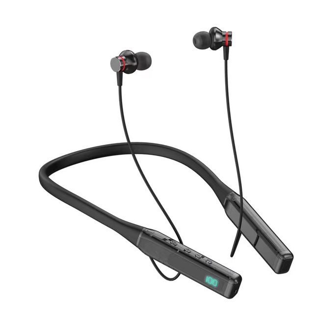 Long Music Time S-06 500mAh Wireless Sports Earphone Magnetic Bass Neckband Headset Digital Display Indicator Handsfree Earbuds