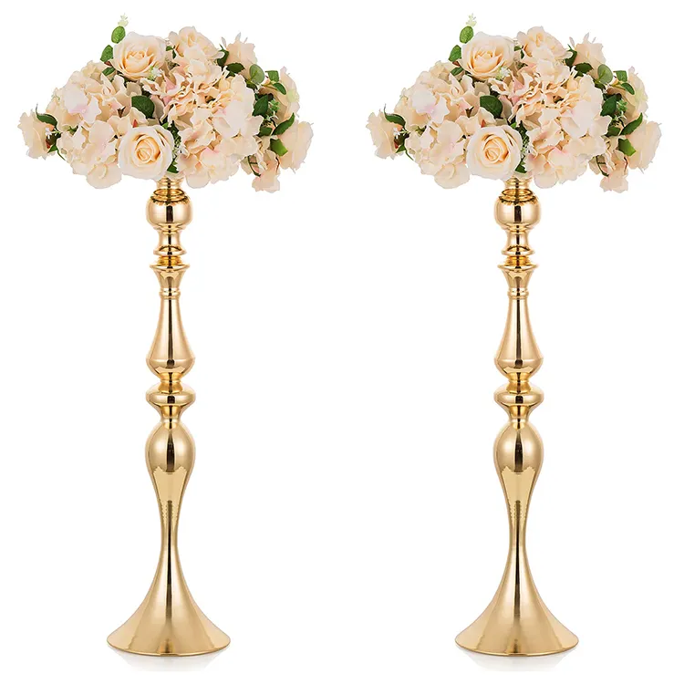 Custom Sizes Silver Gold Metal Flower Stand For Wedding Decoration Party Garden Event