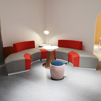 Ensemble de canapés modulaires incurvés |   Sièges de salon commerciaux colorés pour bureaux