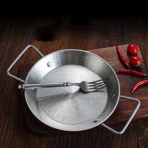 Venta caliente olla de acero inoxidable restaurante utensilios de cocina doble manija antiadherente Paella Sartén estilo coreano para cocinar - Product Image 6