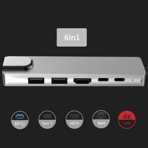 6 In1usb <strong>c</strong> <strong>Type</strong> <strong>c</strong> to HDTV <strong>Usb</strong> 2 <strong>Usb</strong> <strong>C</strong> 2 RJ45 <strong>Lan</strong> Adapter <strong>Usb</strong> 3.1 Hub Docking Station Adapter - Product Image 5