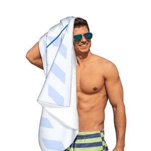 Toalla de playa de verano de punto con estampado de algodón orgánico exquisito personalizado, conjunto esencial súper absorbente sin arena para la piel - Product Image 4