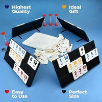 Ensemble de jeu de rami personnalisé en usine 106 pièces de jetons de rami avec support en plastique noir dans un étui en aluminium ou une boîte en fer blanc