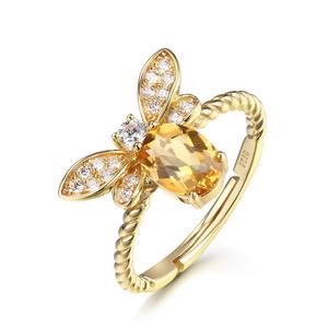 Vente en gros <span class=keywords><strong>LAMOON</strong></span> Bijoux fins plaqués or jaune 14 carats S925 Forme d'abeille animalière Boucles d'oreilles Bague Bracelet Collier pour mariage et fête - Product Image 1