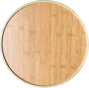 Bamboo Large Round Serving Tray Round Fruit <strong>Plate</strong> with Handle for Displaying Fruits <strong>Wood</strong> Crafts - Product Image 4