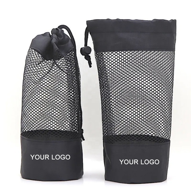 Customized Drawstring Mesh Pouch Black Mesh Bag